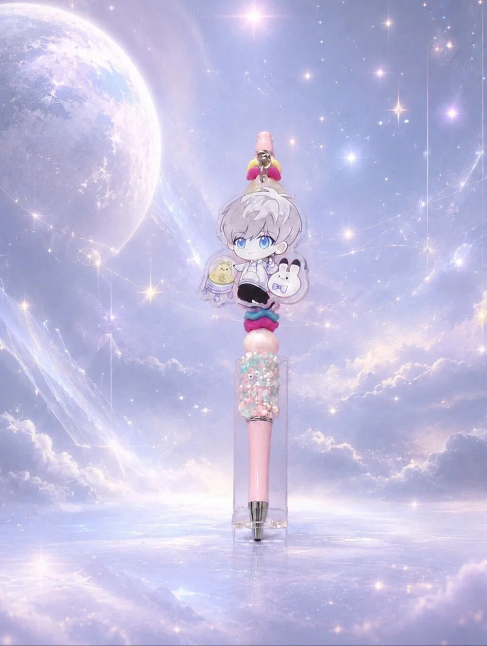 Love and Deepspace Xavier Handmade Beaded Pen & Acrylic Charm